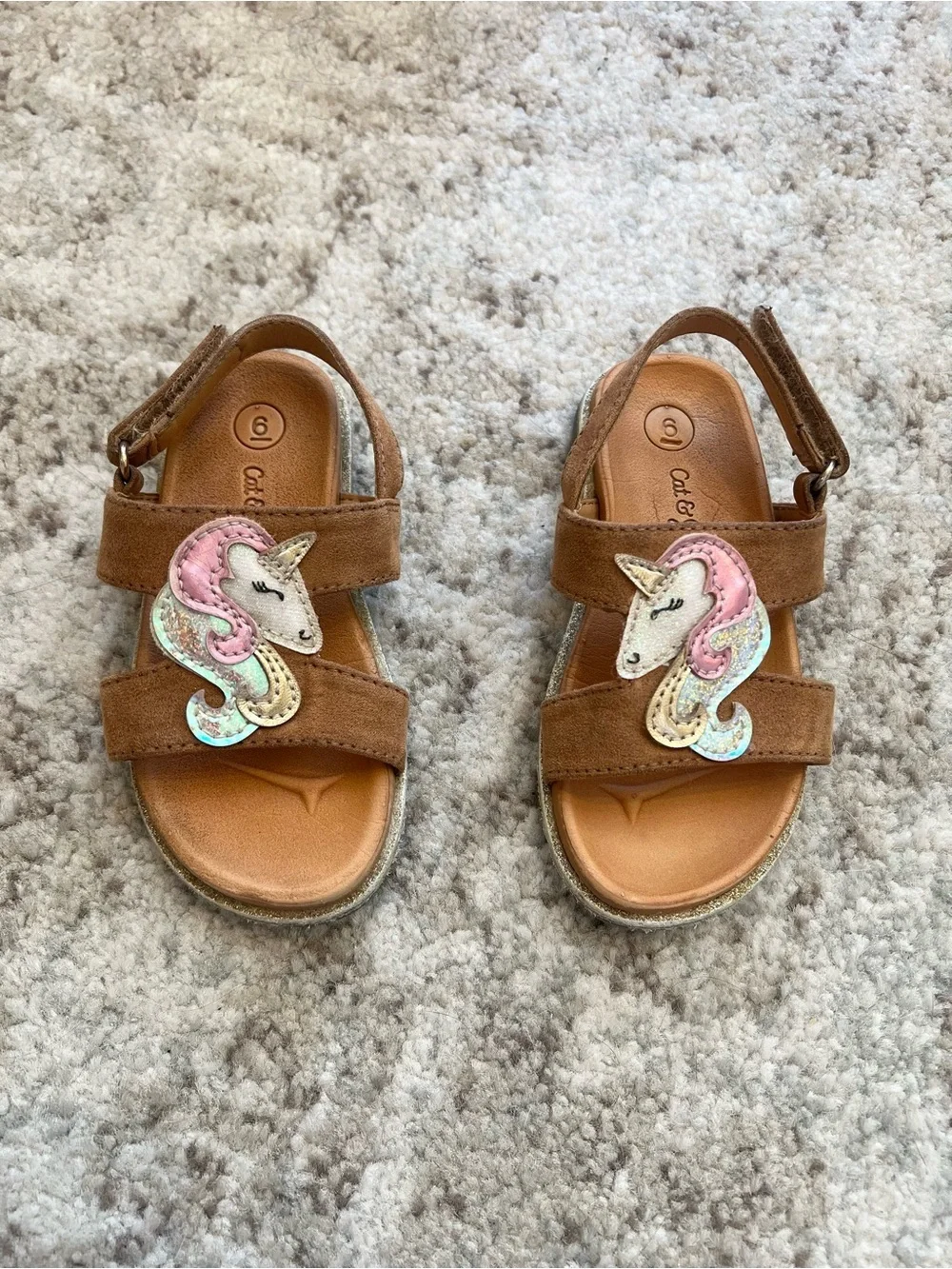 Cat & Jack Girls Sneaker and Sandals Shoe Bundle for Kids | Size 5/6 & 6
